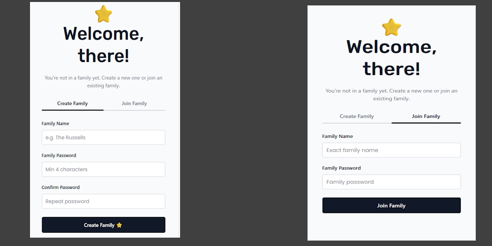 Standalone Family Login Gate